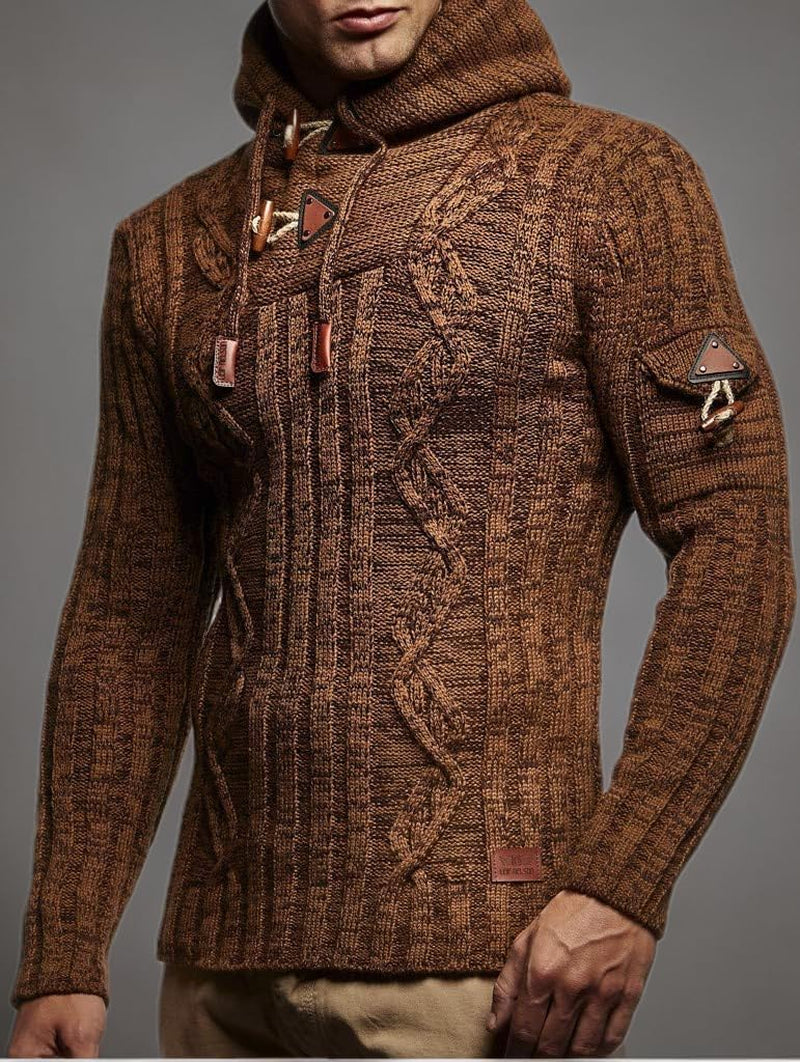 Slim Pullover Sweaters for Men with Hoodie - Men'S Knitted Sweater