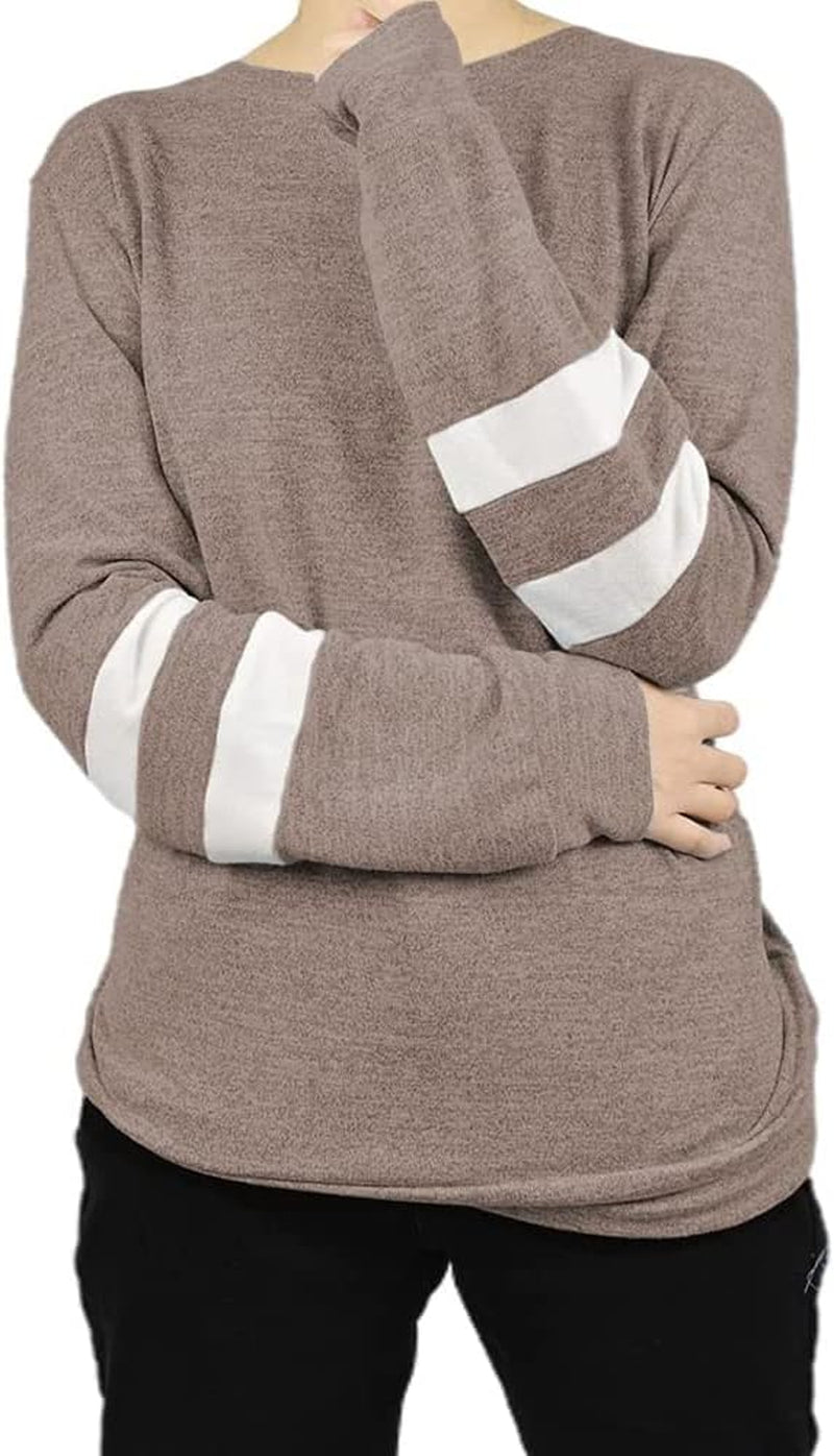 Women Casual Long Sleeve Sweatshirt Basic Pullover Shirts Tunic Oversized Fall Winter Tops Blouses