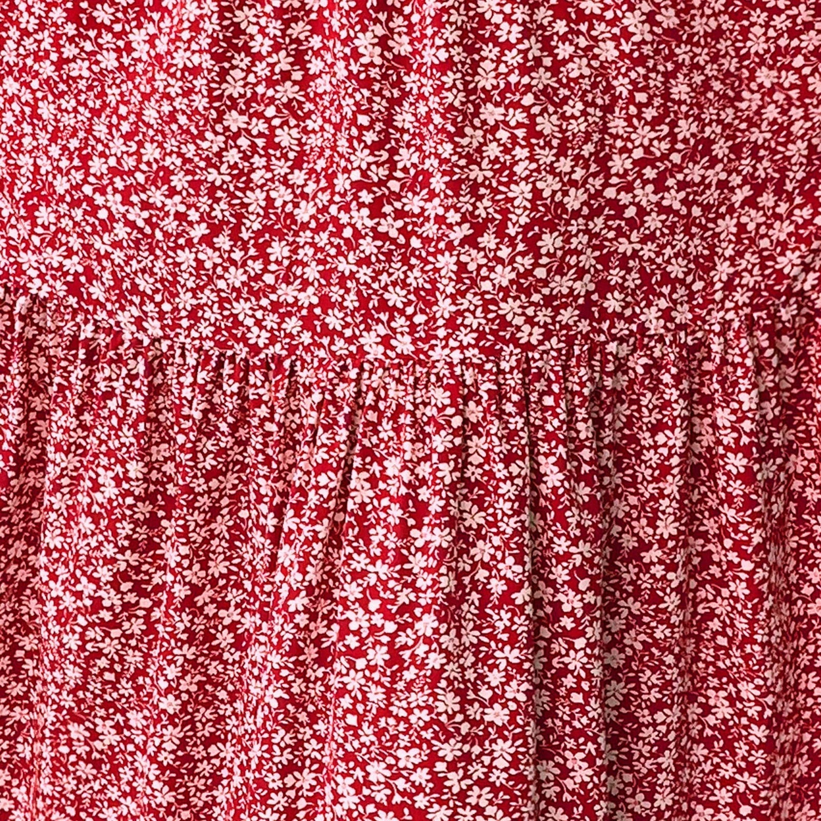 Women Floral Maxi Skirt Smocked High Waist Cotton Flowy Long Skirts Summer Boho Beach Hawaiian Vacation a Line Skirt Red S