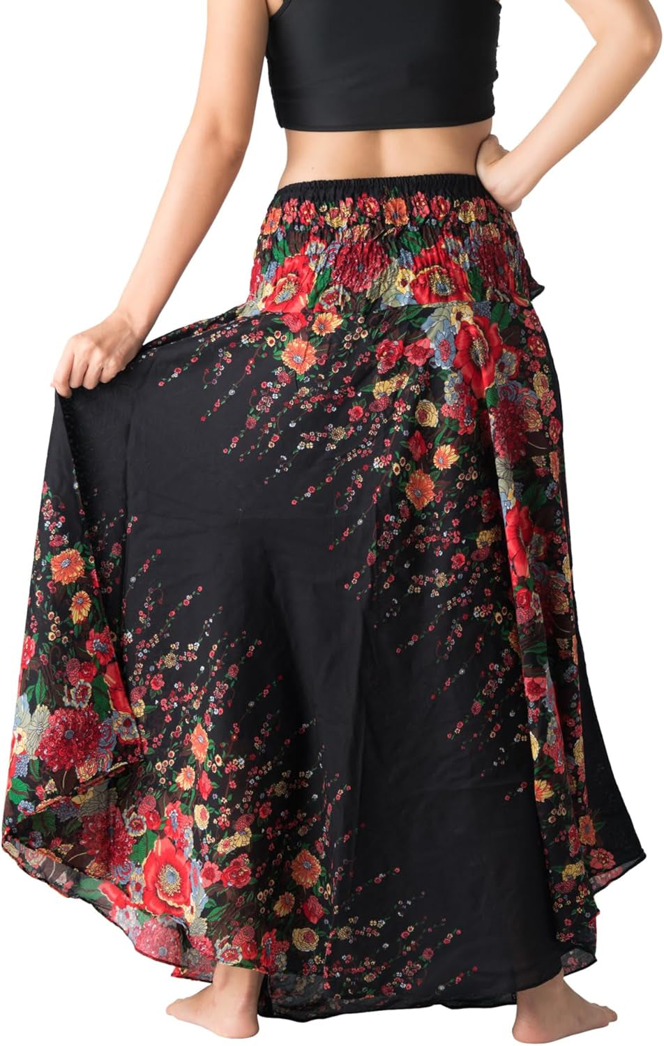 Long Skirts for Women Maxi Boho Skirt Floral Print