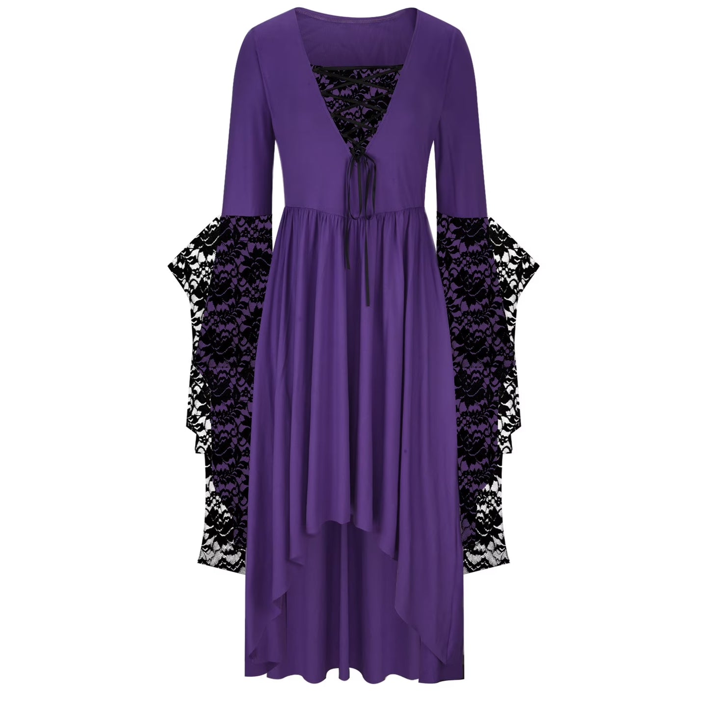 Womens Gothic Dress plus Size Flare Sleeve Dress Skull Lace Print Steampunk Dresses Cocktail Dresses Flowy Goth Corset Dress Maxi Wedding Guest Dresses and Day