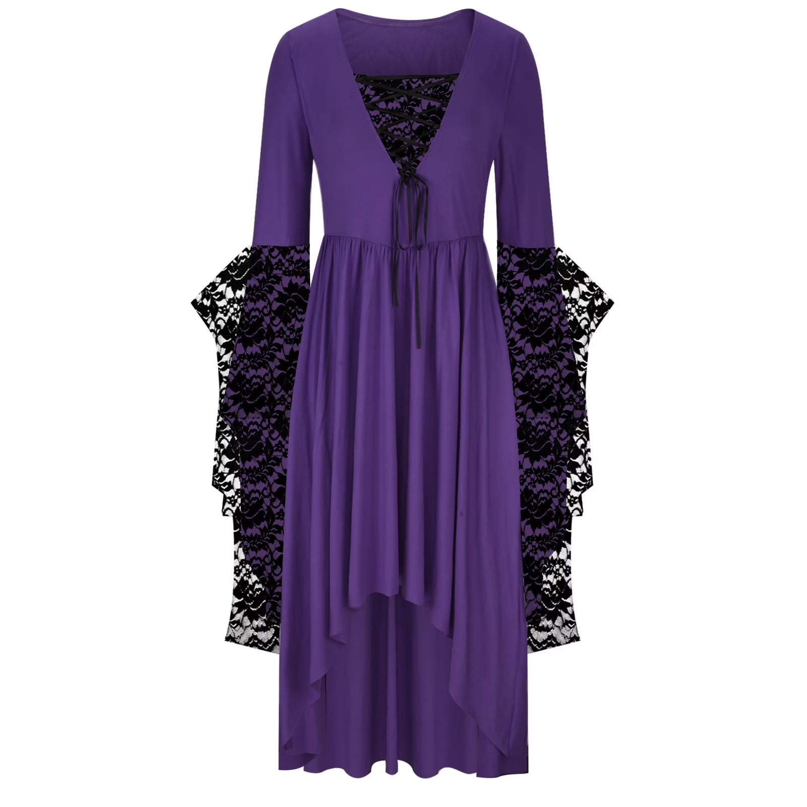 Womens Gothic Dress plus Size Flare Sleeve Dress Skull Lace Print Steampunk Dresses Cocktail Dresses Flowy Goth Corset Dress Maxi Wedding Guest Dresses and Day