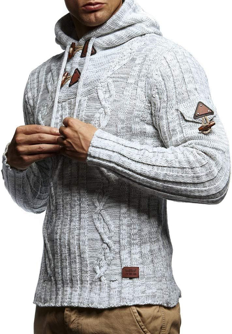 Slim Pullover Sweaters for Men with Hoodie - Men'S Knitted Sweater