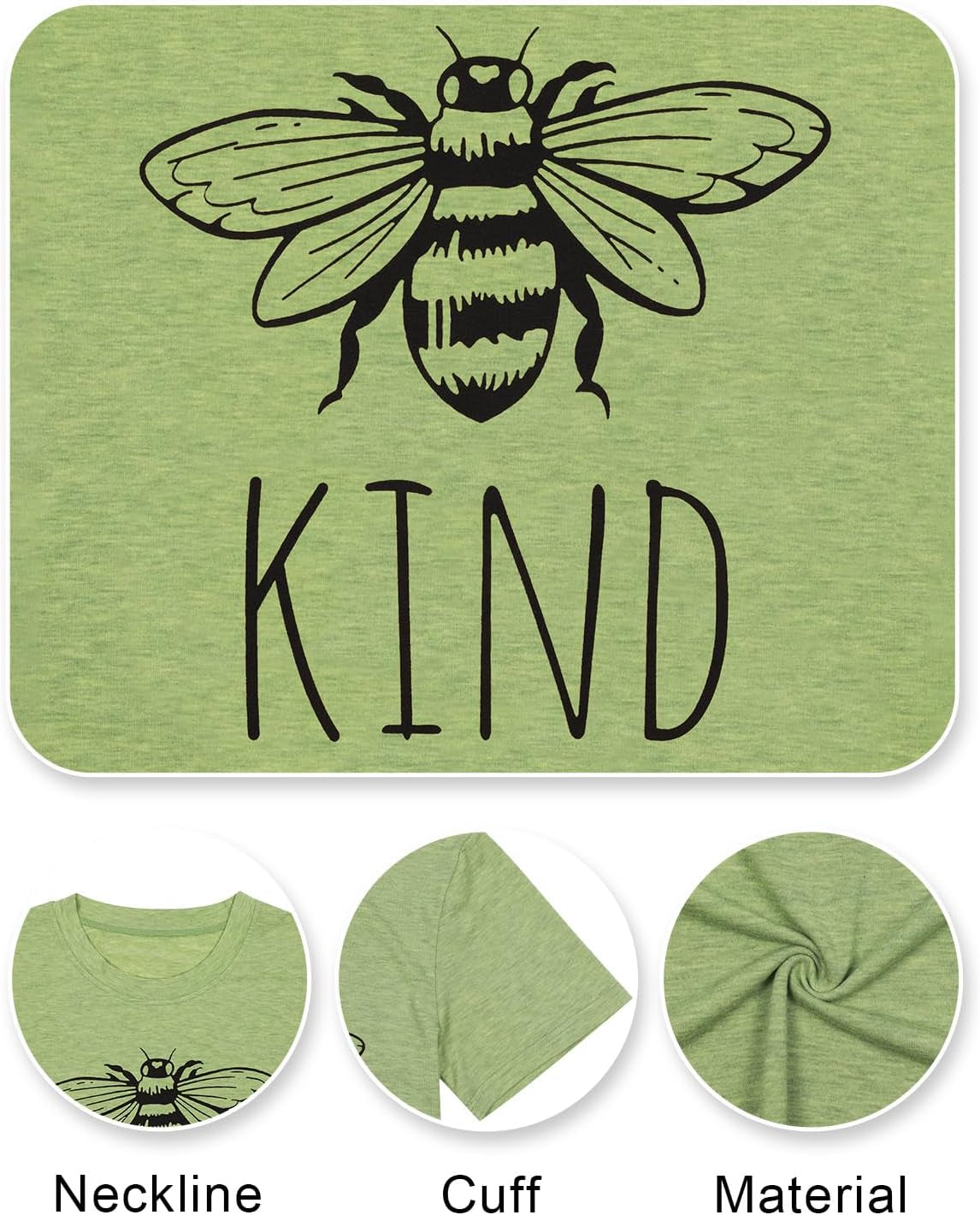 Be Kind T-Shirt Women Short Sleeve T Shirts Cute Bee Graphic Shirts Funny Inspirational Casual Tees Tops