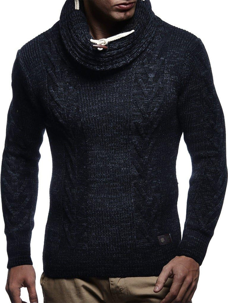 LN7135 Men'S Knitted Turtleneck Pullover