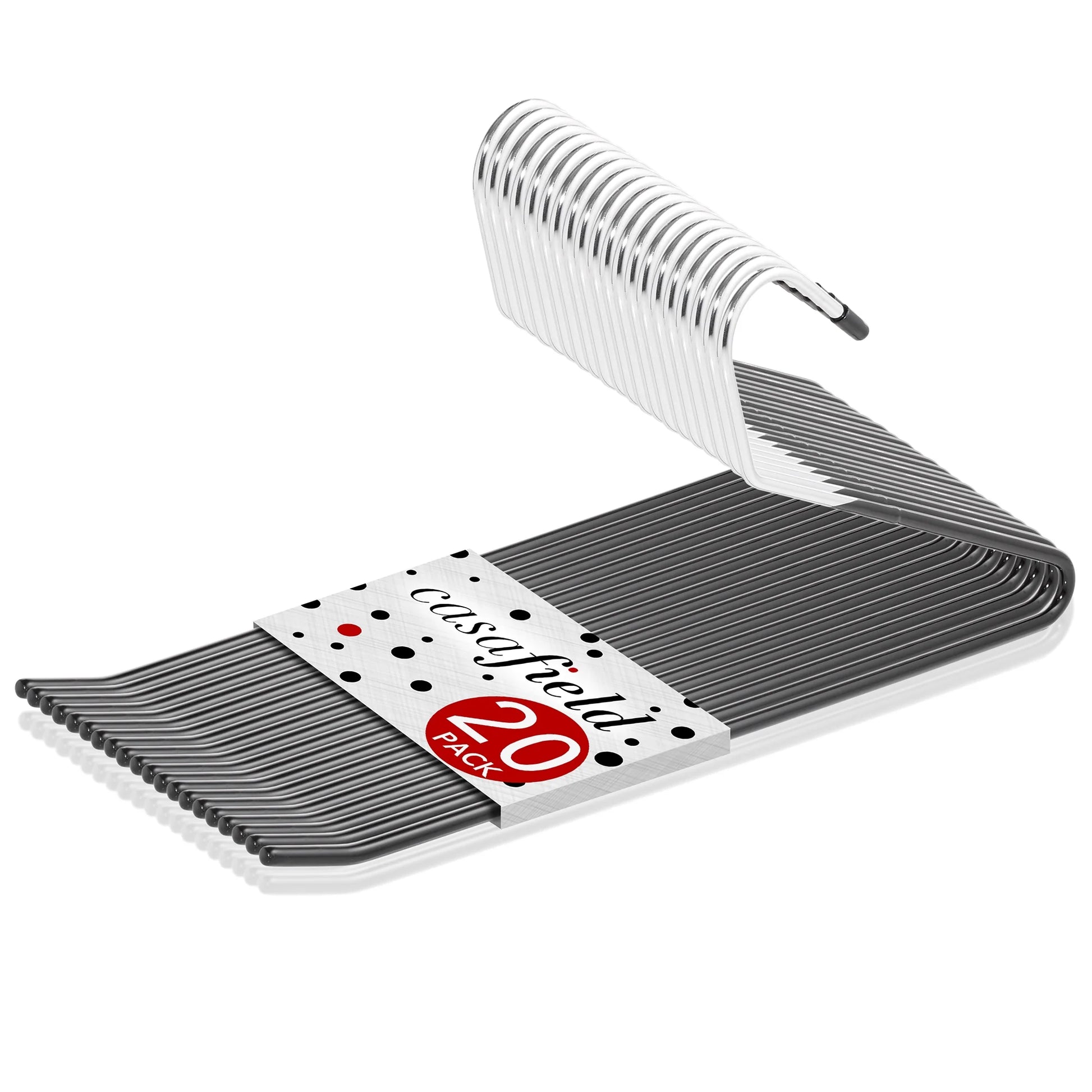 20 Open-Ended Pants Hangers, Non-Slip for Slacks, Jeans, Skirts