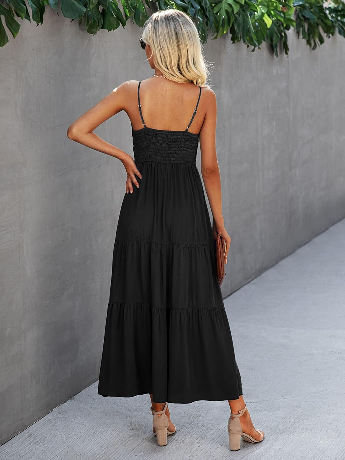 Women'S Beach Crochet Lace Maxi Dress Solid Color Summer Vacation Spaghetti Strap Long Dress 2026