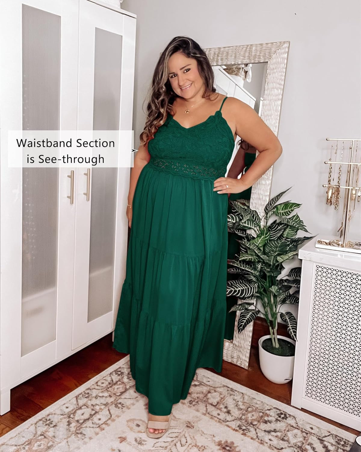 Women'S Beach Crochet Lace Maxi Dress Solid Color Summer Vacation Spaghetti Strap Long Dress 2026