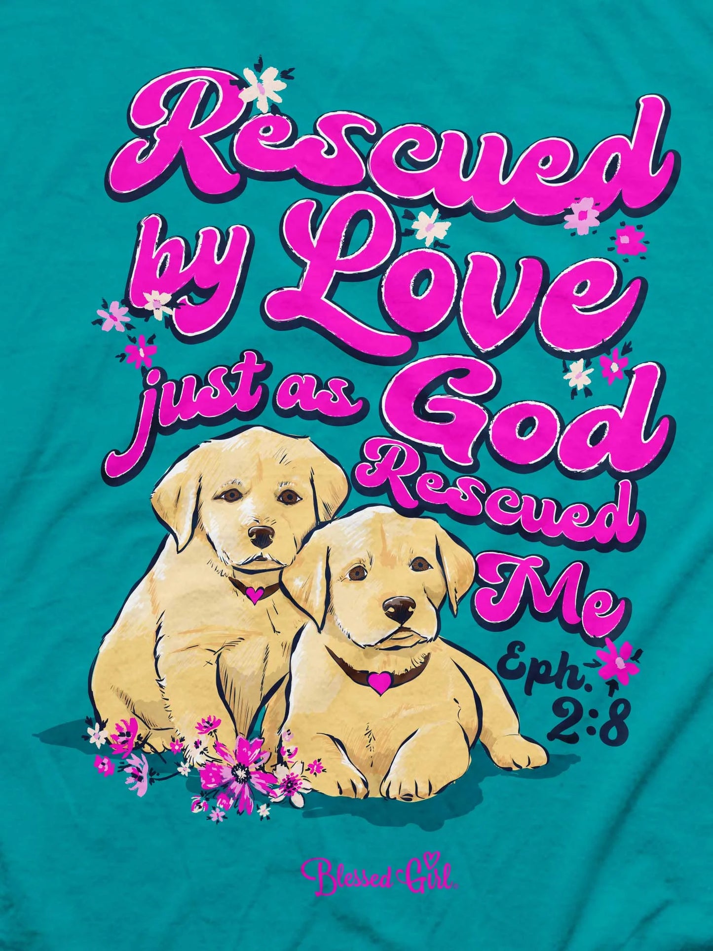 Womens T-Shirt Rescued by Love
