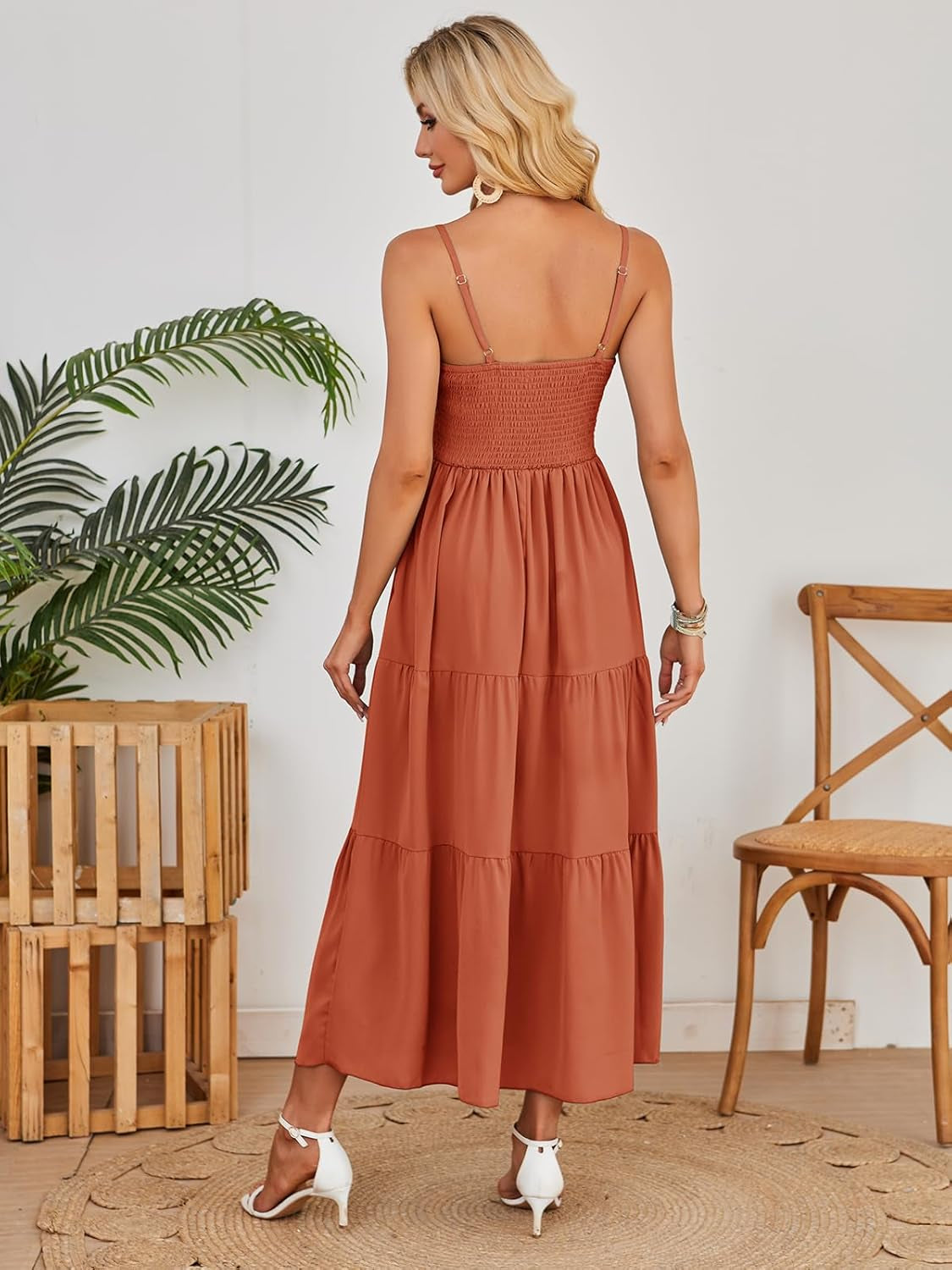 Women'S Beach Crochet Lace Maxi Dress Solid Color Summer Vacation Spaghetti Strap Long Dress 2026