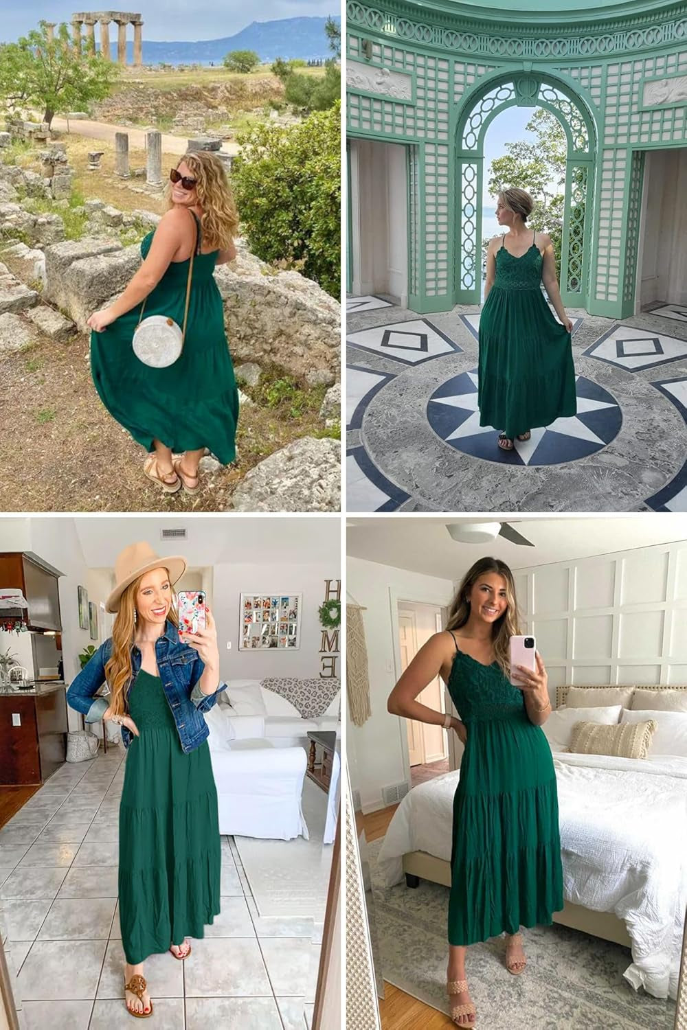 Women'S Beach Crochet Lace Maxi Dress Solid Color Summer Vacation Spaghetti Strap Long Dress 2026