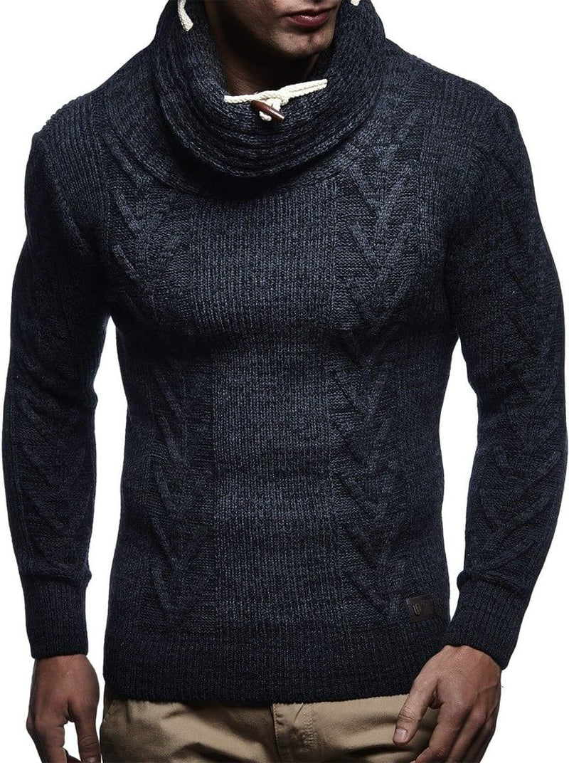 LN7135 Men'S Knitted Turtleneck Pullover