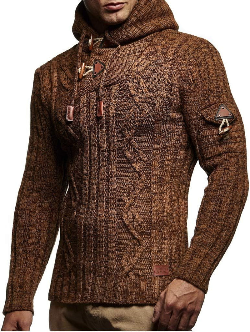 Slim Pullover Sweaters for Men with Hoodie - Men'S Knitted Sweater