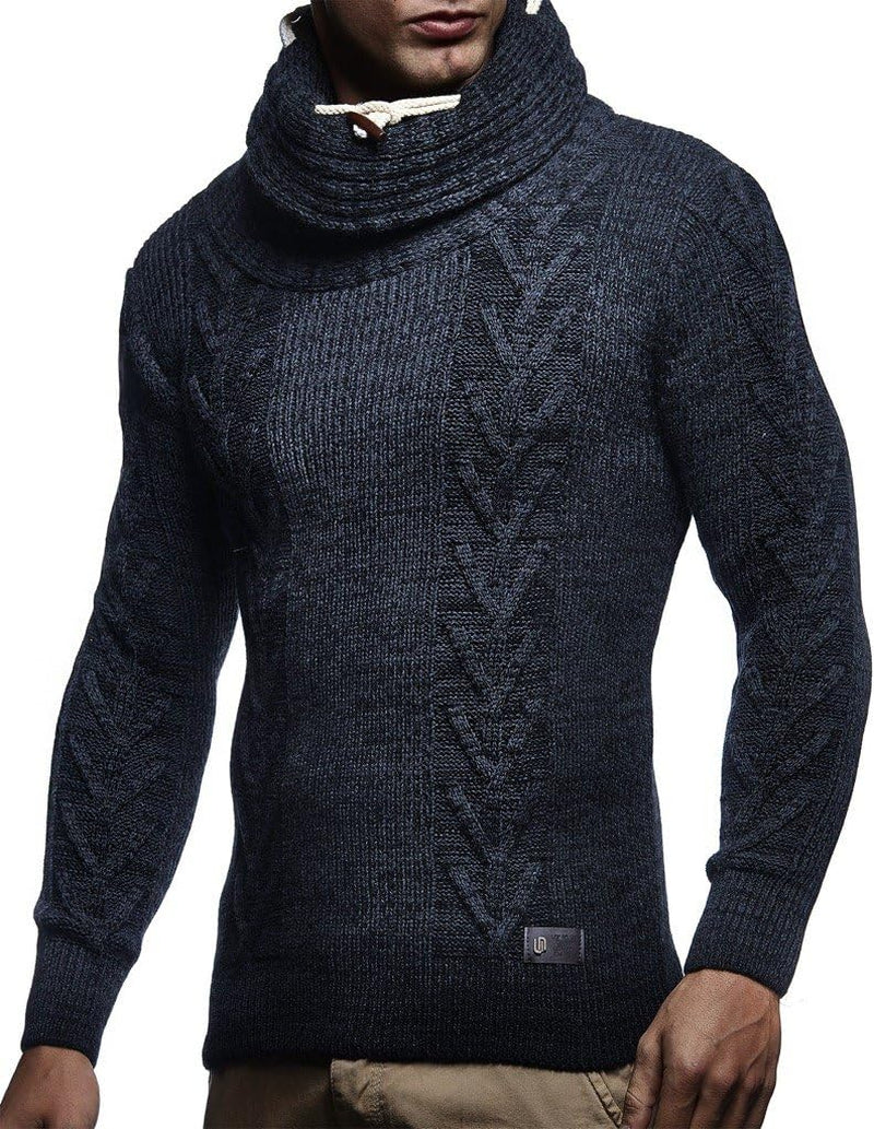 LN7135 Men'S Knitted Turtleneck Pullover