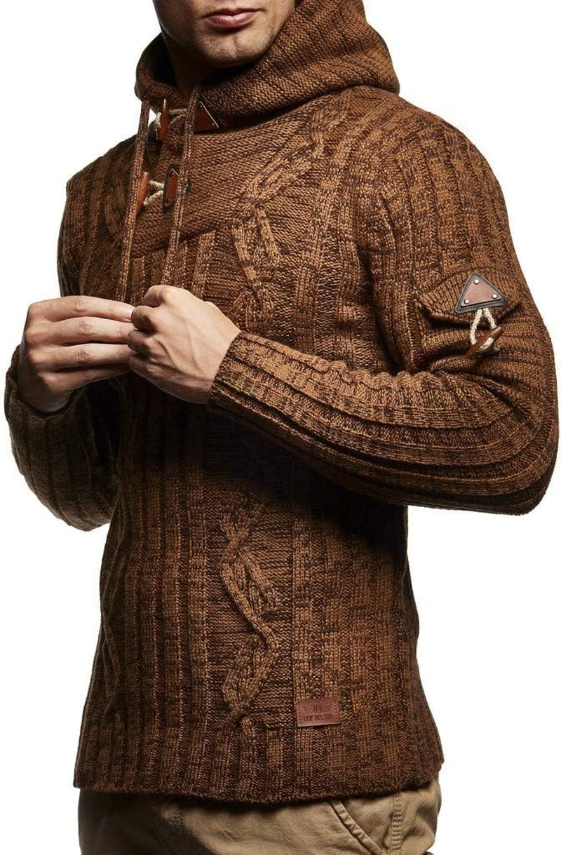 Slim Pullover Sweaters for Men with Hoodie - Men'S Knitted Sweater