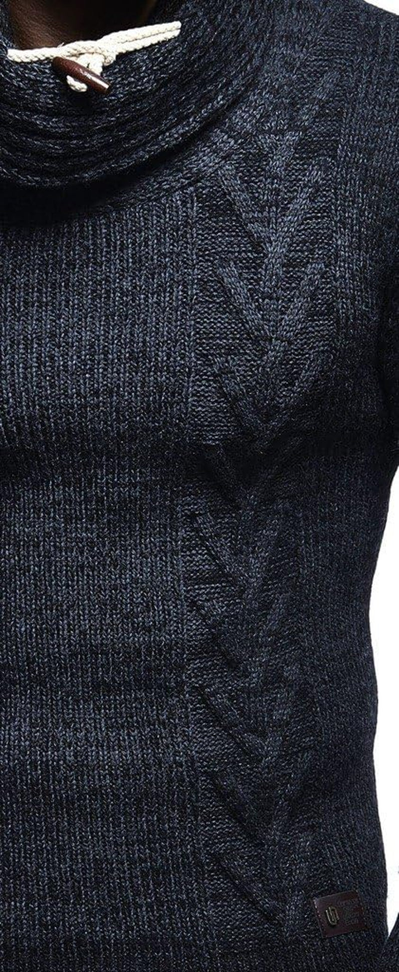 LN7135 Men'S Knitted Turtleneck Pullover